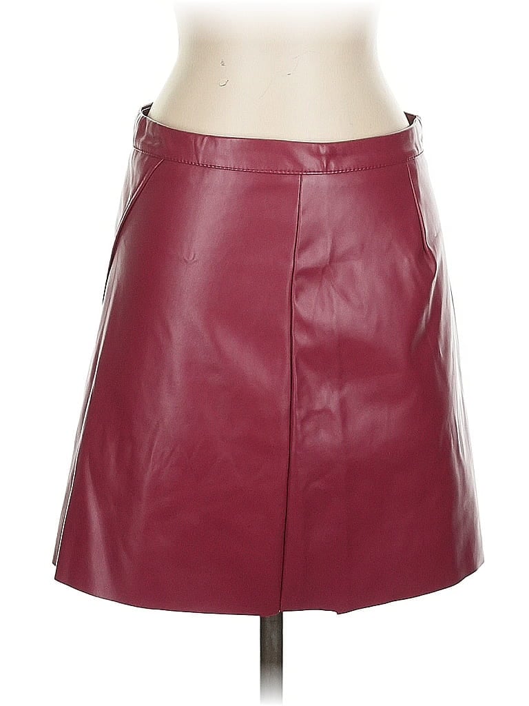 Pre-owned Unbranded Faux Leather Skirt In Red