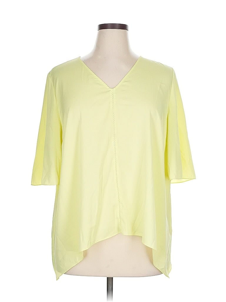 Pre-owned Chico's 3/4 Sleeve Blouse In Yellow