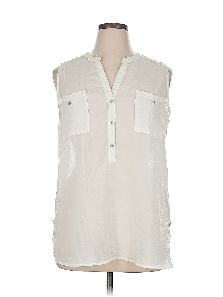 Pre-owned Apt. 9 Sleeveless Blouse In White
