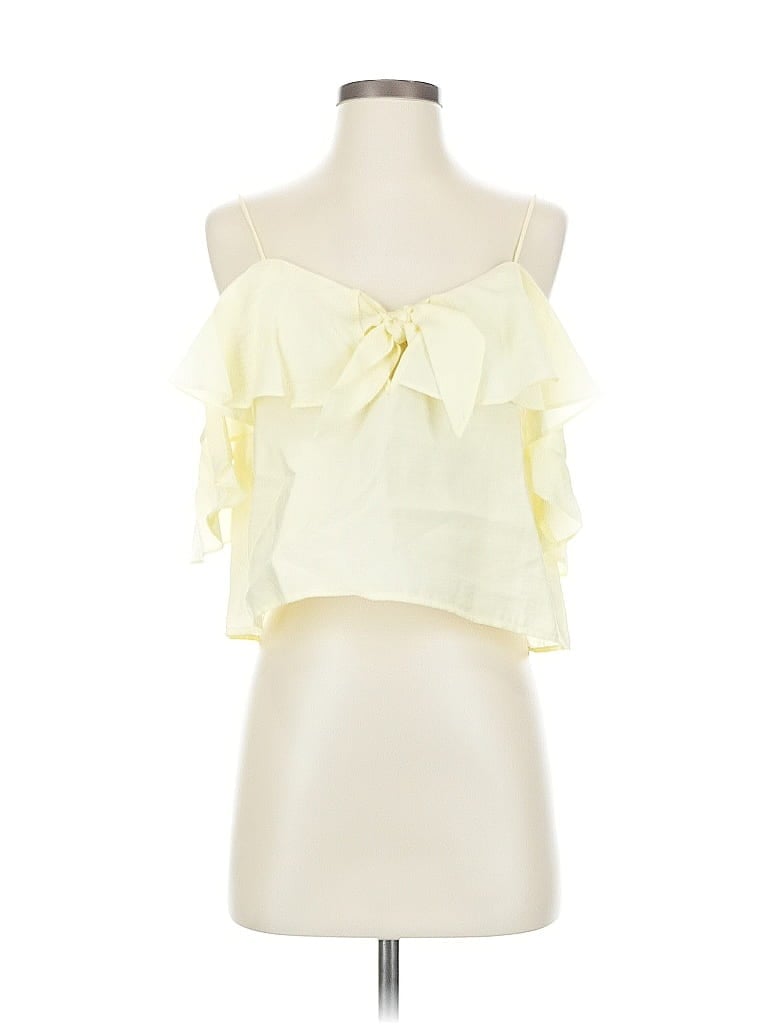 Pre-owned Zara Basic Sleeveless Blouse In Yellow