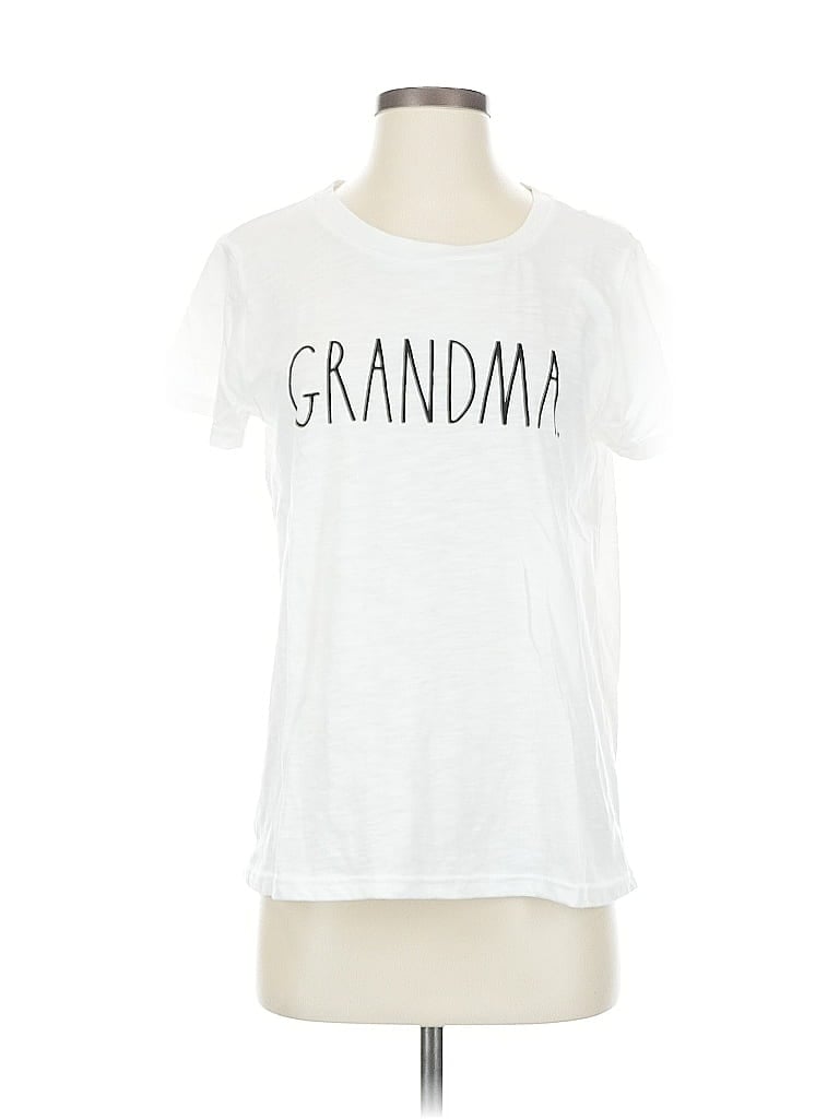 Pre-owned Rae Dunn Short Sleeve T-shirt In White