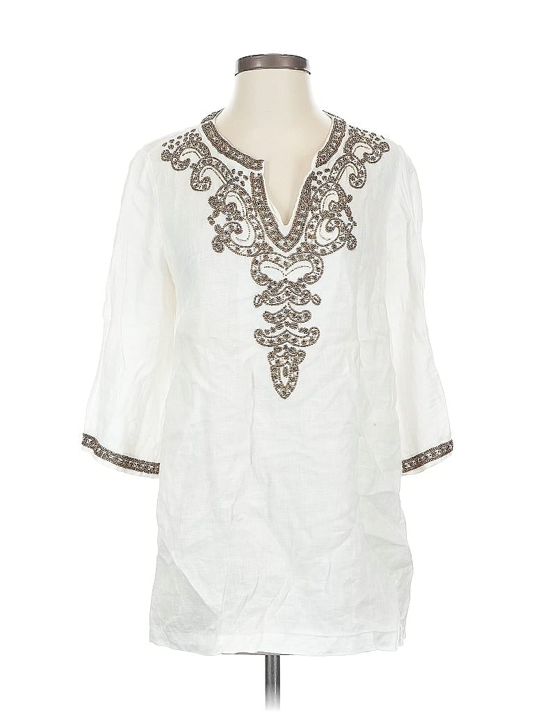 Pre-owned Chico's 3/4 Sleeve Blouse In White