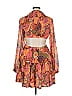 A.L.C. 100% Silk Paisley Orange Cocktail Dress Size 14 - photo 2
