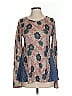 Mystree Floral Blue Brown Pullover Sweater Size S - photo 1