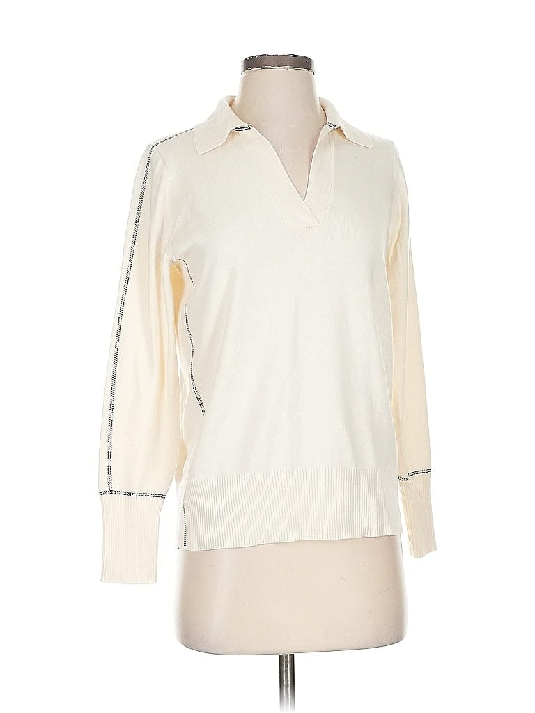 Pre-owned Chico's Pullover Sweater In White