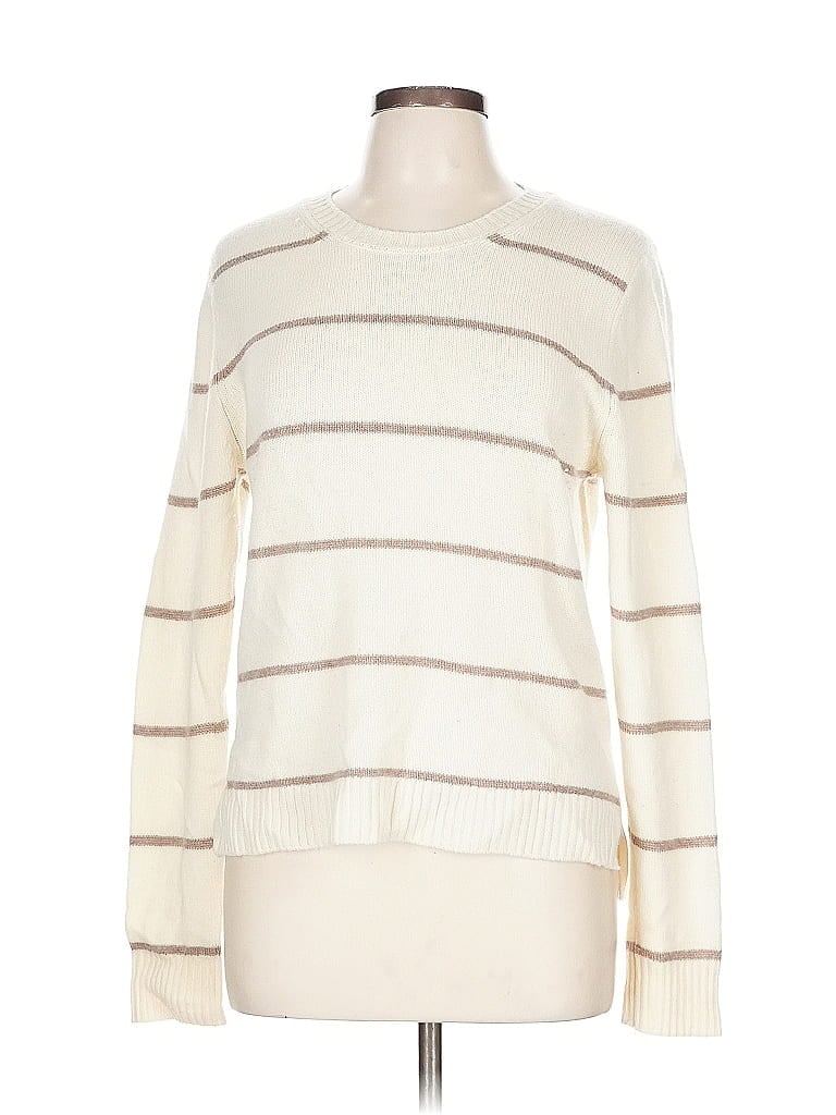 Pre-owned Splendid Cashmere Pullover Sweater In White