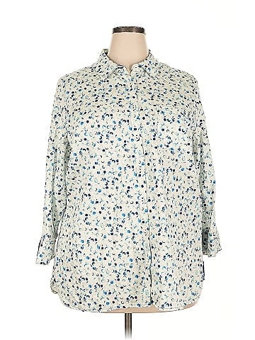 Foxcroft 3/4 Sleeve Button-Down Shirt (view 1)