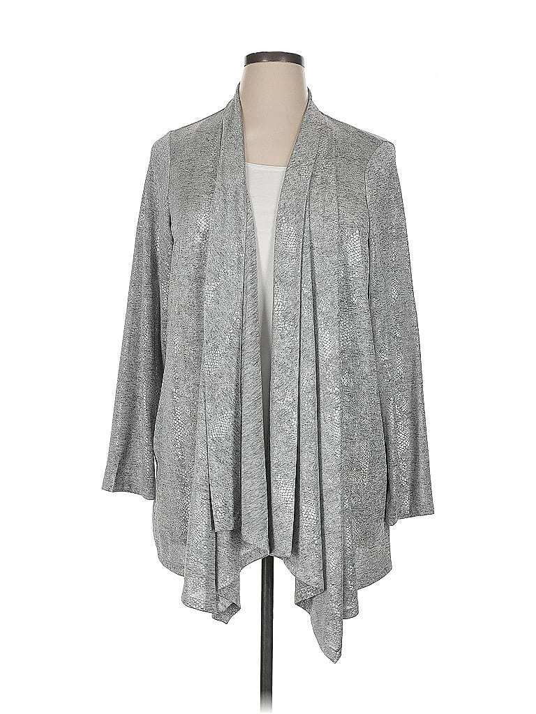 Pre-owned Calvin Klein Cardigan Sweater In Silver