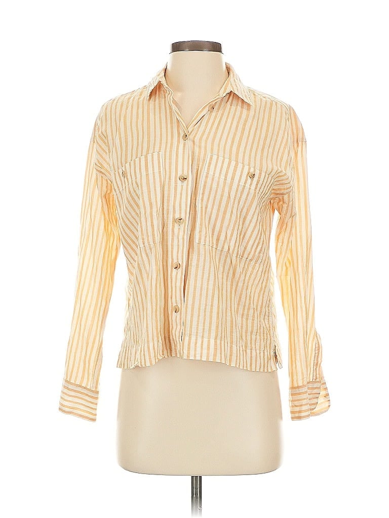 MADEWELL Pre-owned Long Sleeve Blouse In Yellow