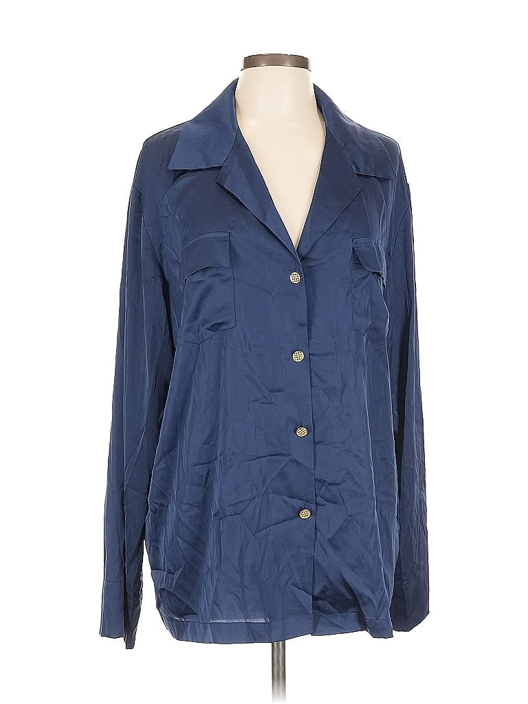 Pre-owned Assorted Brands Long Sleeve Blouse In Blue