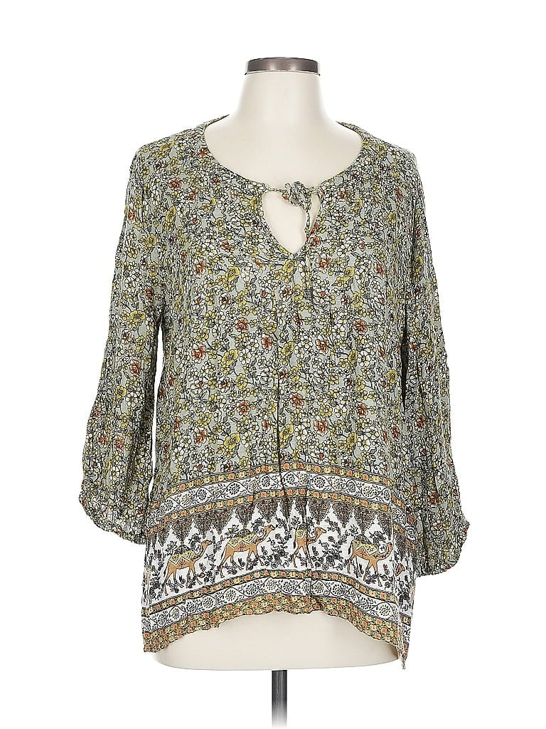 ASSORTED BRANDS Pre-owned 3/4 Sleeve Blouse In Green
