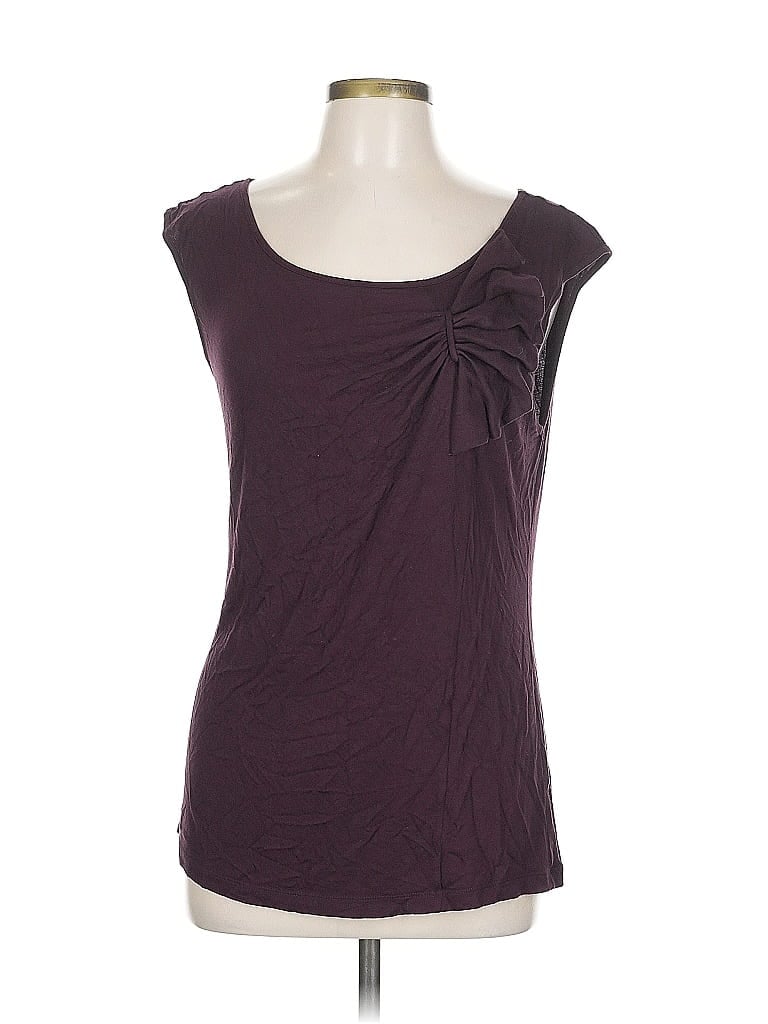 Pre-owned Ann Taylor Loft Outlet Short Sleeve Top Purple Scoop Neck Tops