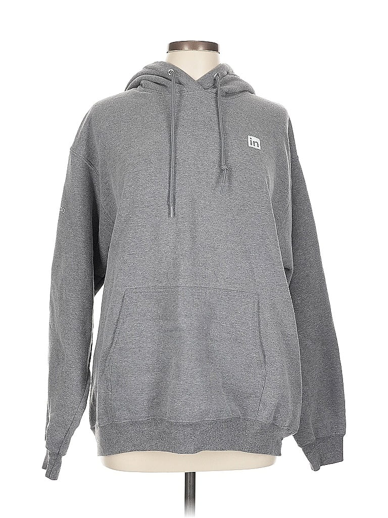 Pre-owned Port & Company Pullover Hoodie In Gray