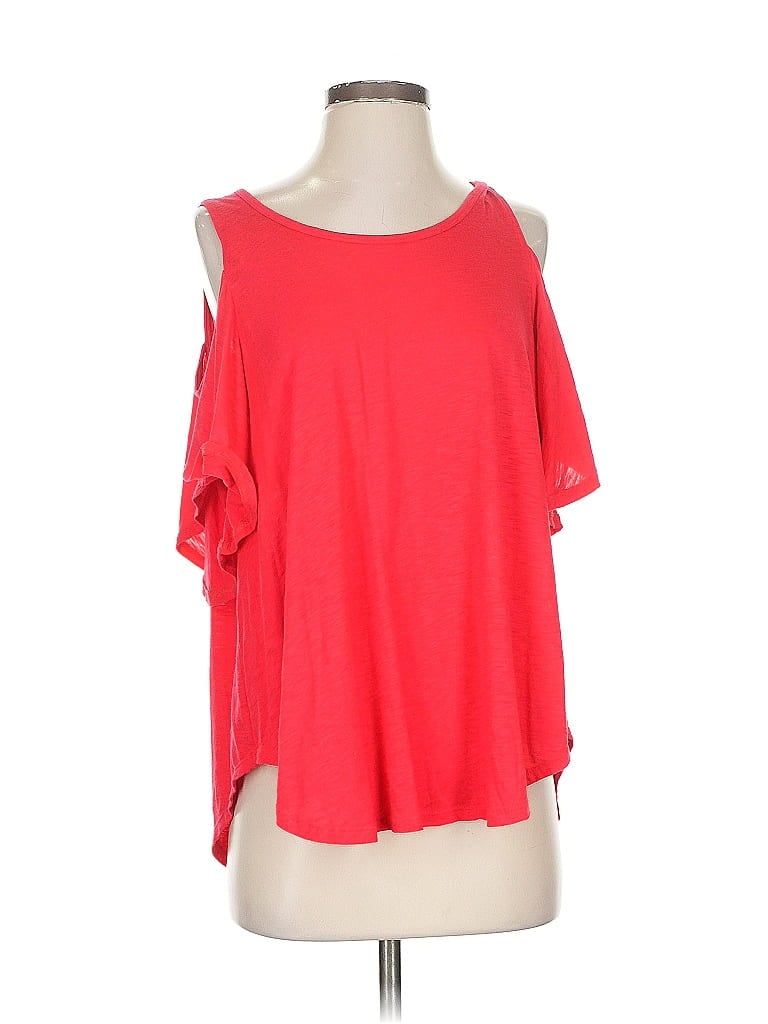 EXPRESS Pre-owned Short Sleeve Top Red Cold Shoulder Neckline Tops