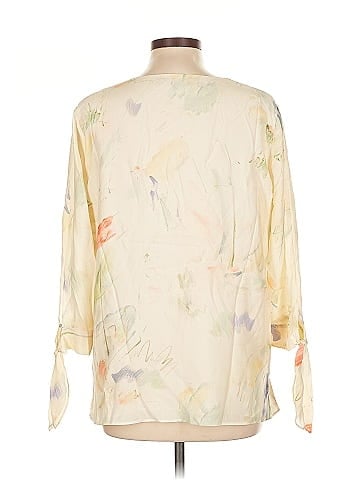 Lafayette 148 New York 3/4 Sleeve Silk Top (view 2)