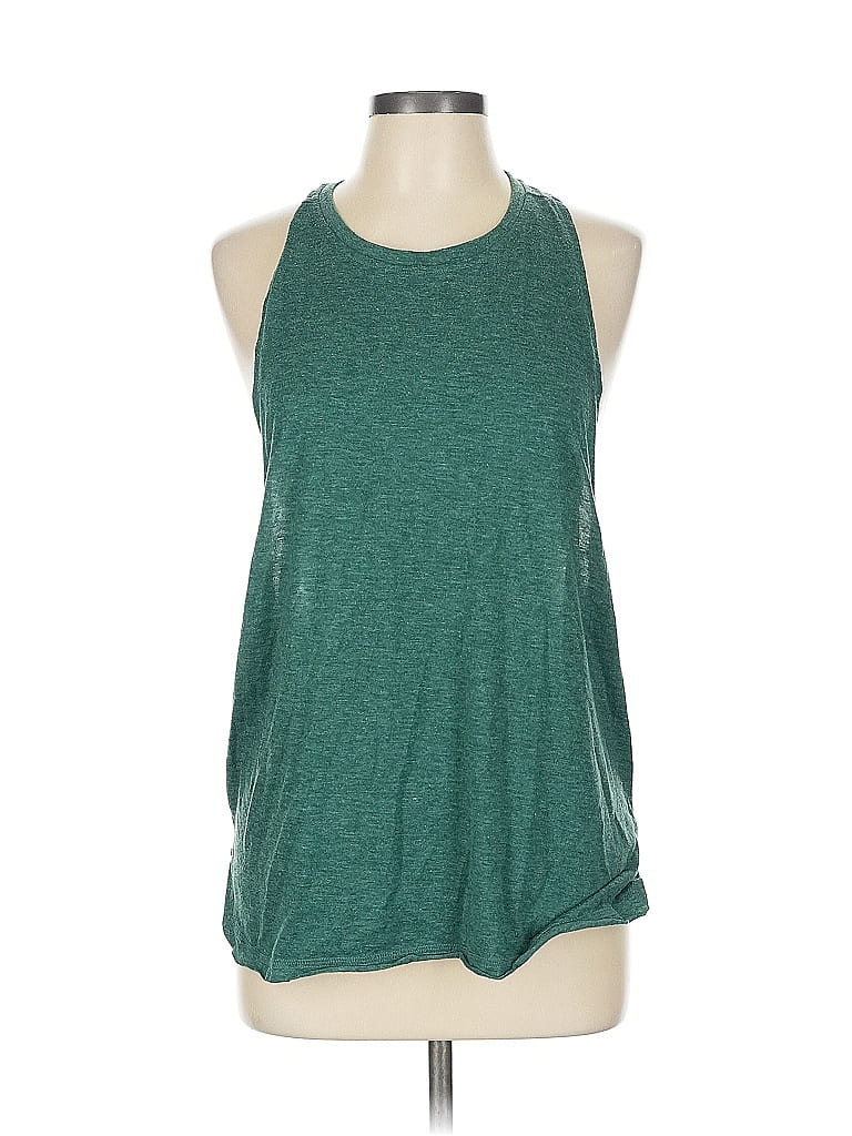 Pre-owned Unbranded Sleeveless Top Green Halter Neckline Tops