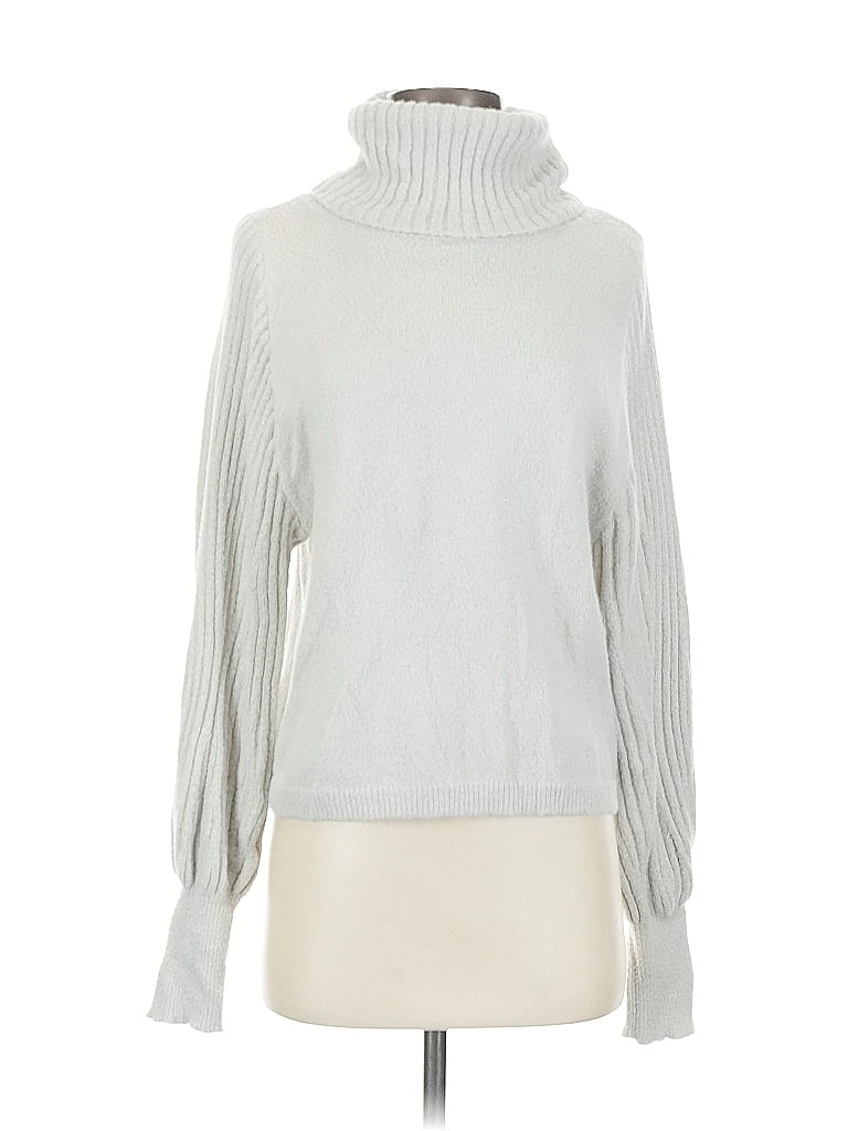 Pre-owned Express Turtleneck Sweater In Silver