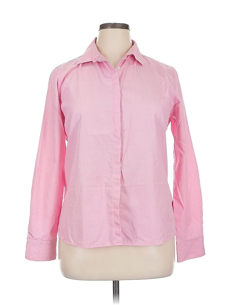 Click to view more detailed imagery on our partner's website Pre-owned Lands' End Long Sleeve Button Down Shirt In Pink