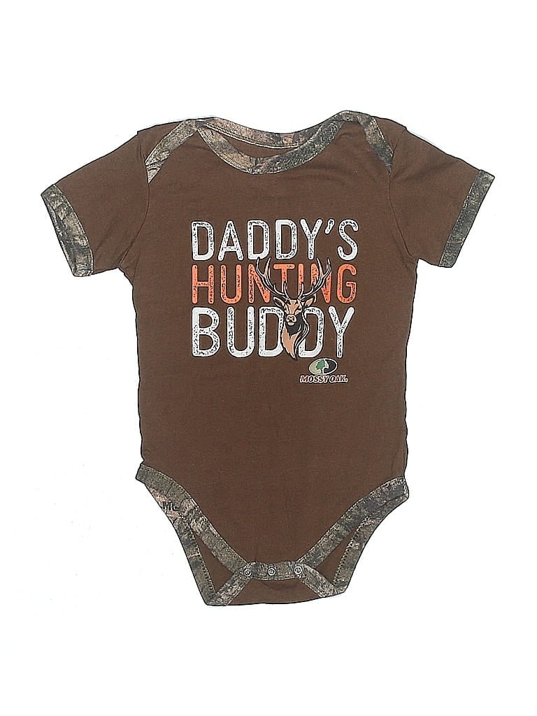Click to view more detailed imagery on our partner's website Pre-owned Mossy Oak Kids' Short Sleeve Onesie In Brown
