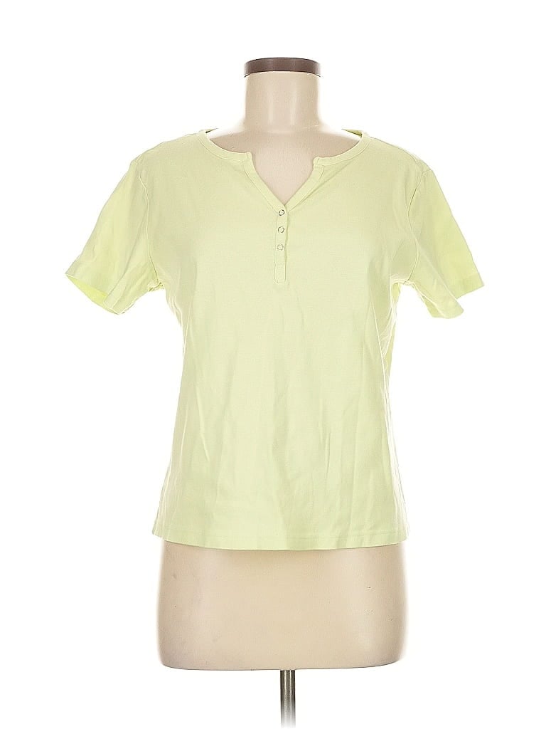 Pre-owned Karen Scott Short Sleeve Blouse In Green