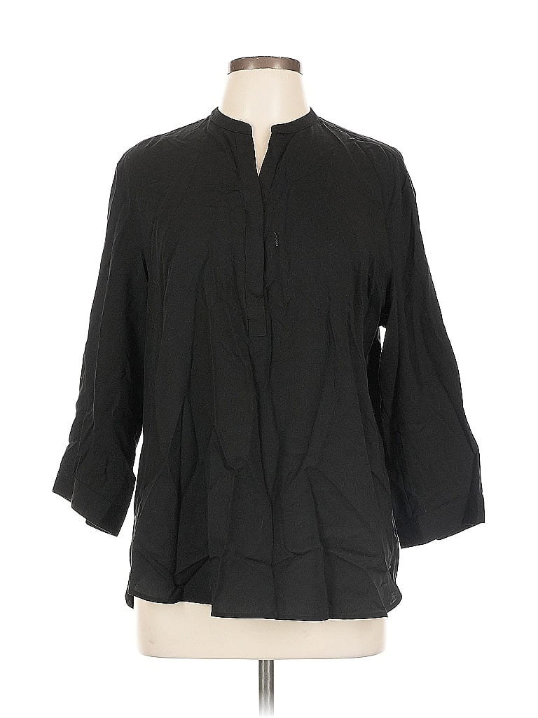 Pre-owned Uniqlo 3/4 Sleeve Blouse In Black