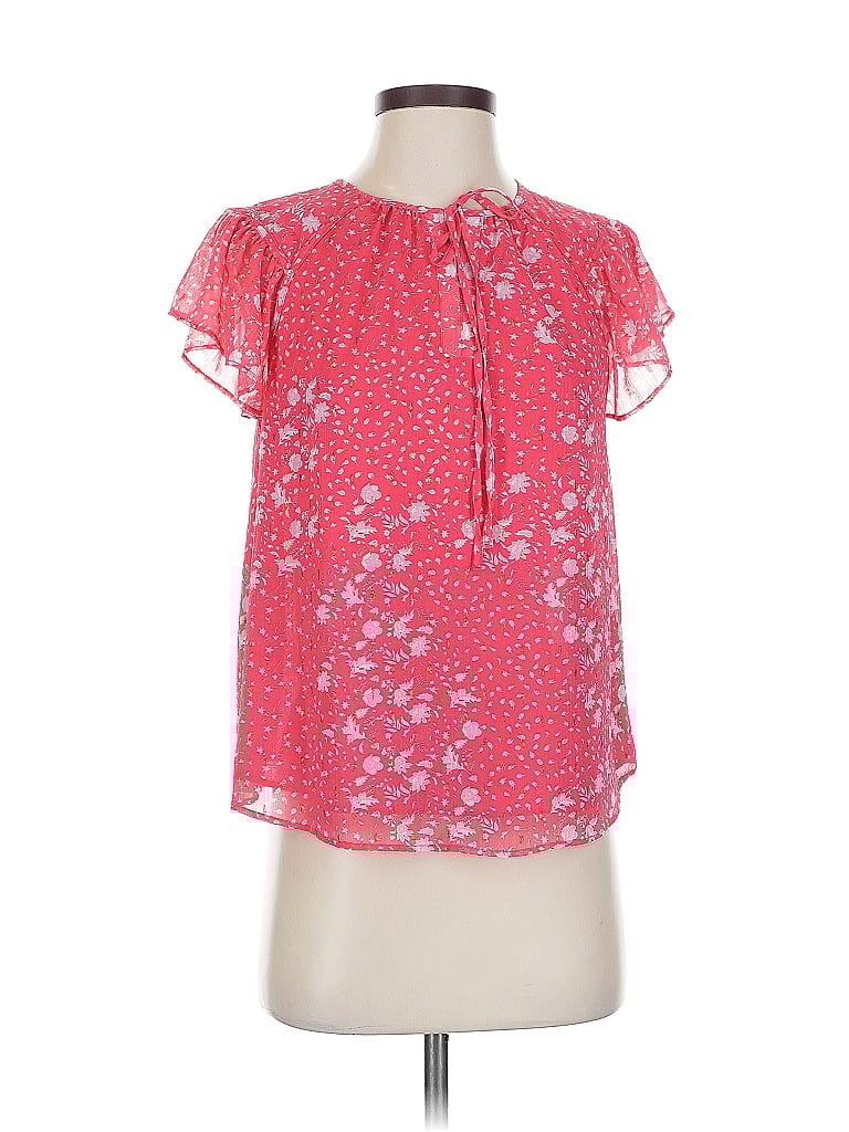 Click to view more detailed imagery on our partner's website Pre-owned Joie Short Sleeve Blouse In Pink