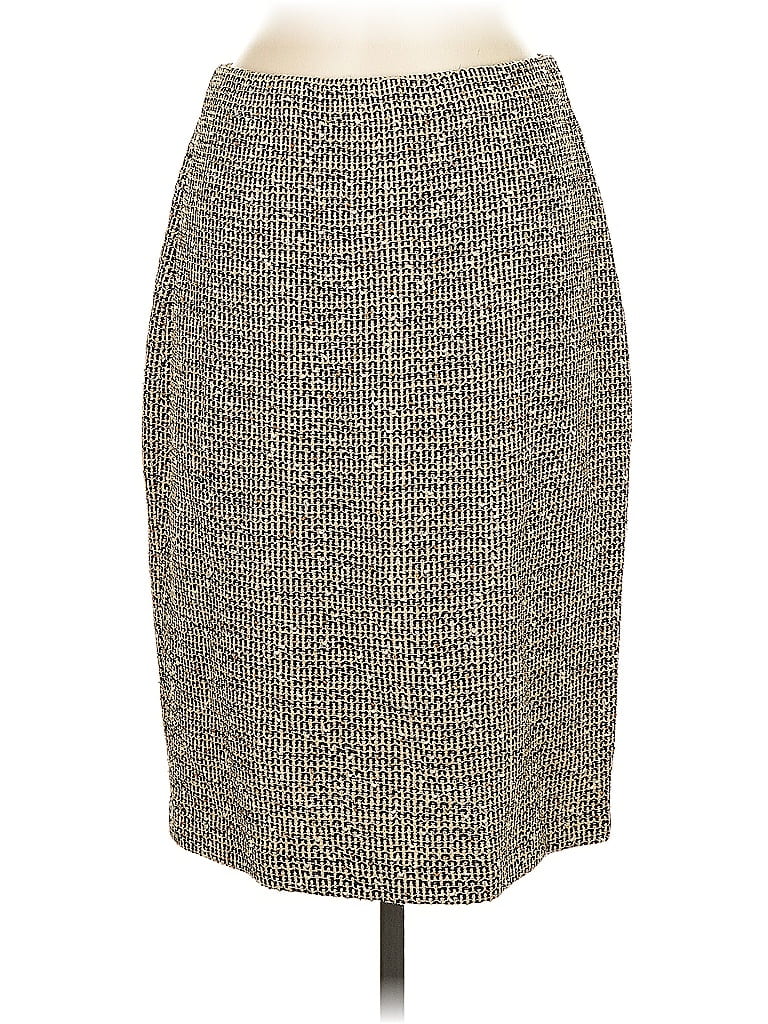 St. John Collection Tweed Gold Wool Skirt Size 8 - photo 1