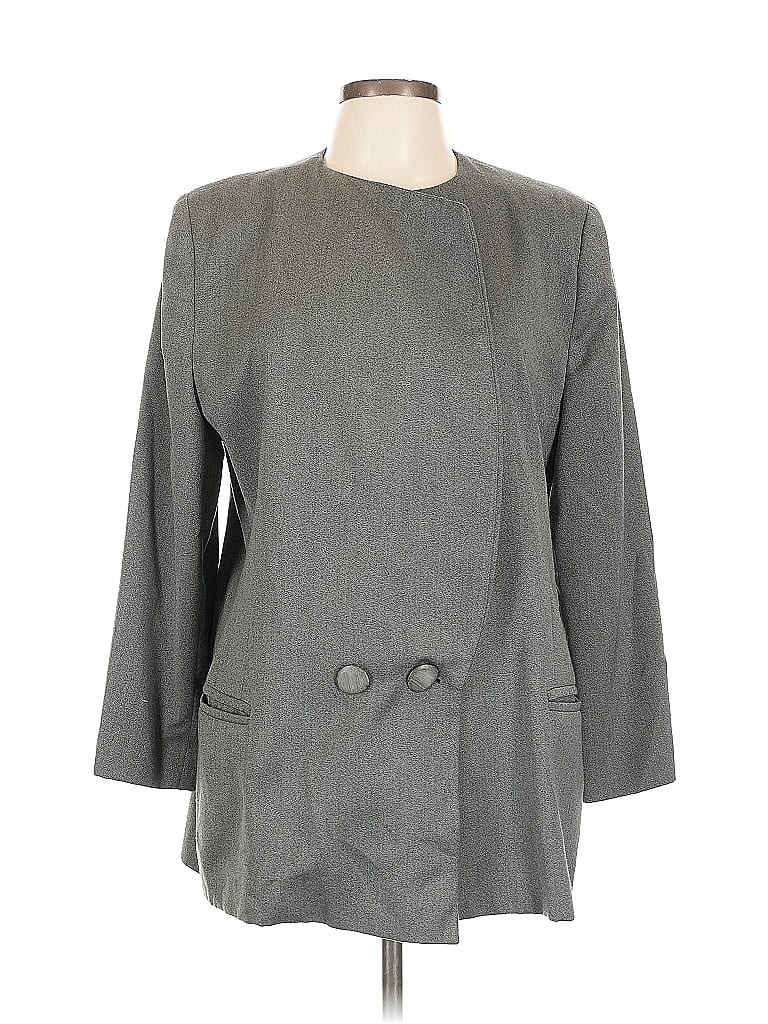 Pre-owned Oleg Cassini Blazer Jacket In Gray
