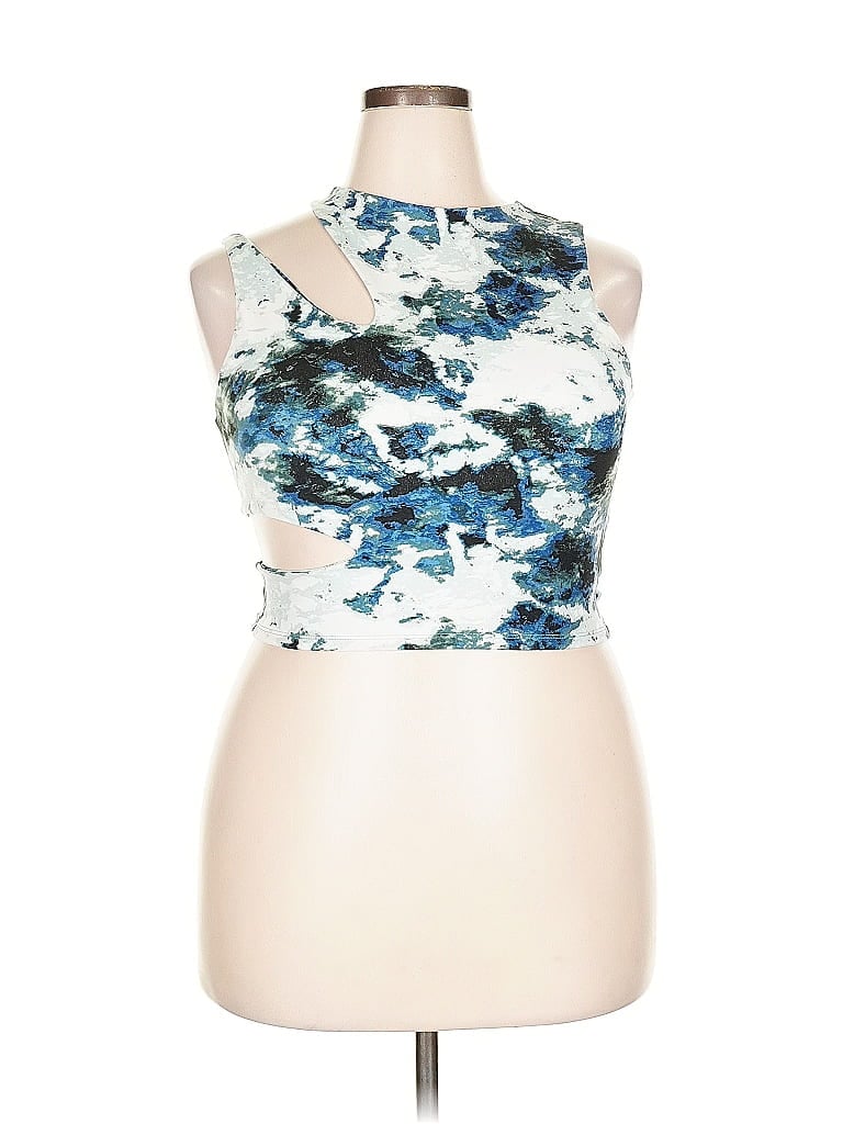 Pre-owned Assorted Brands Tank Top Blue Halter Neckline Tops