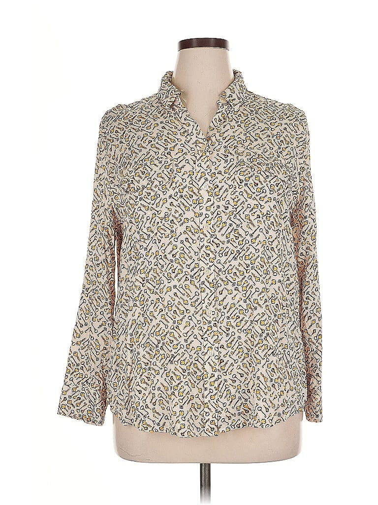 Click to view more detailed imagery on our partner's website Pre-owned Chico's Long Sleeve Blouse In Gold