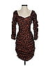Nicholas Animal Print Brown Cocktail Dress Size 2 - photo 1