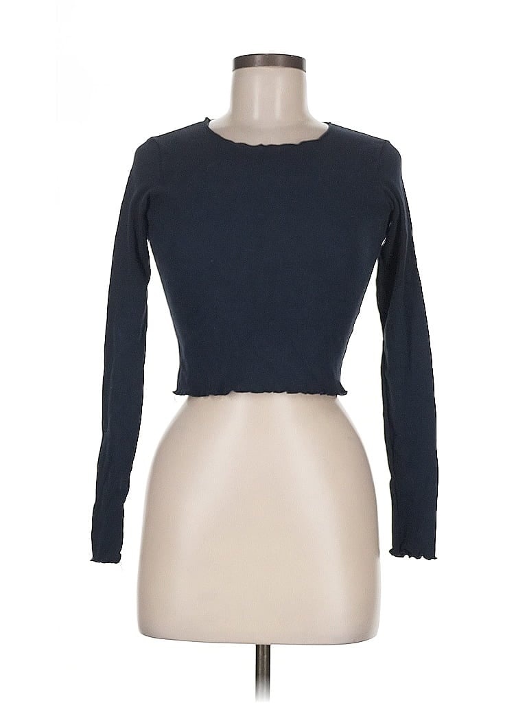 Pre-owned Brandy Melville Long Sleeve T-shirt In Blue