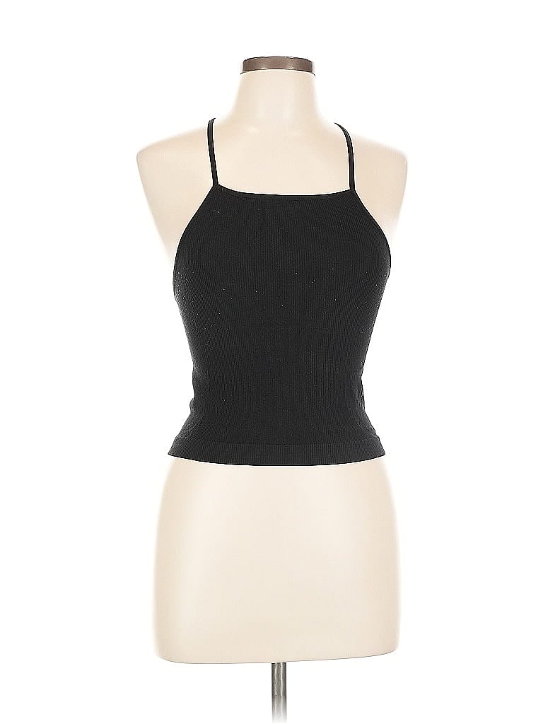Pre-owned Unbranded Tank Top Black Halter Neckline Tops