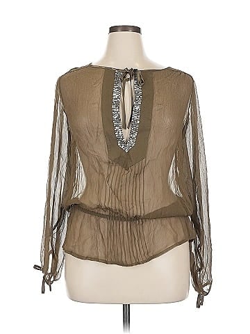 INC International Concepts Long Sleeve Silk Top (view 1)