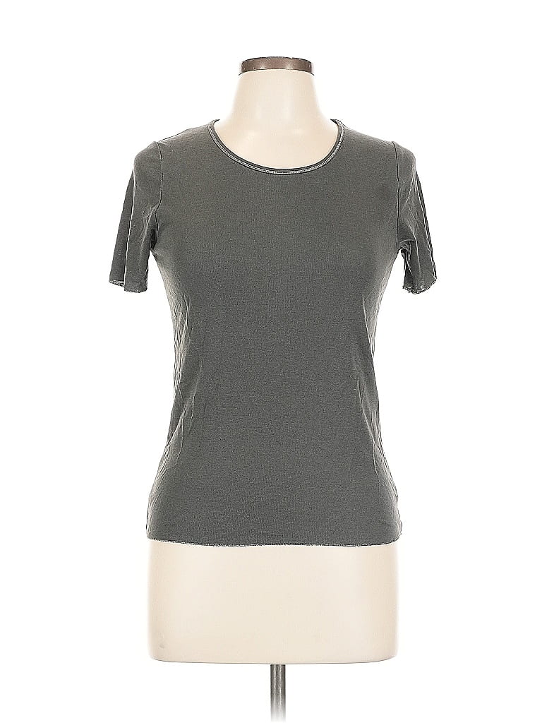 Pre-owned Zara W&b Collection Short Sleeve Top Gray Scoop Neck Tops