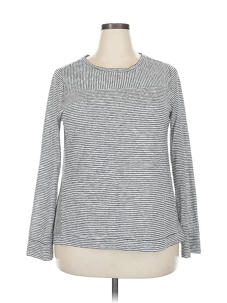 Pre-owned Ann Taylor Loft Long Sleeve T-shirt In Gray