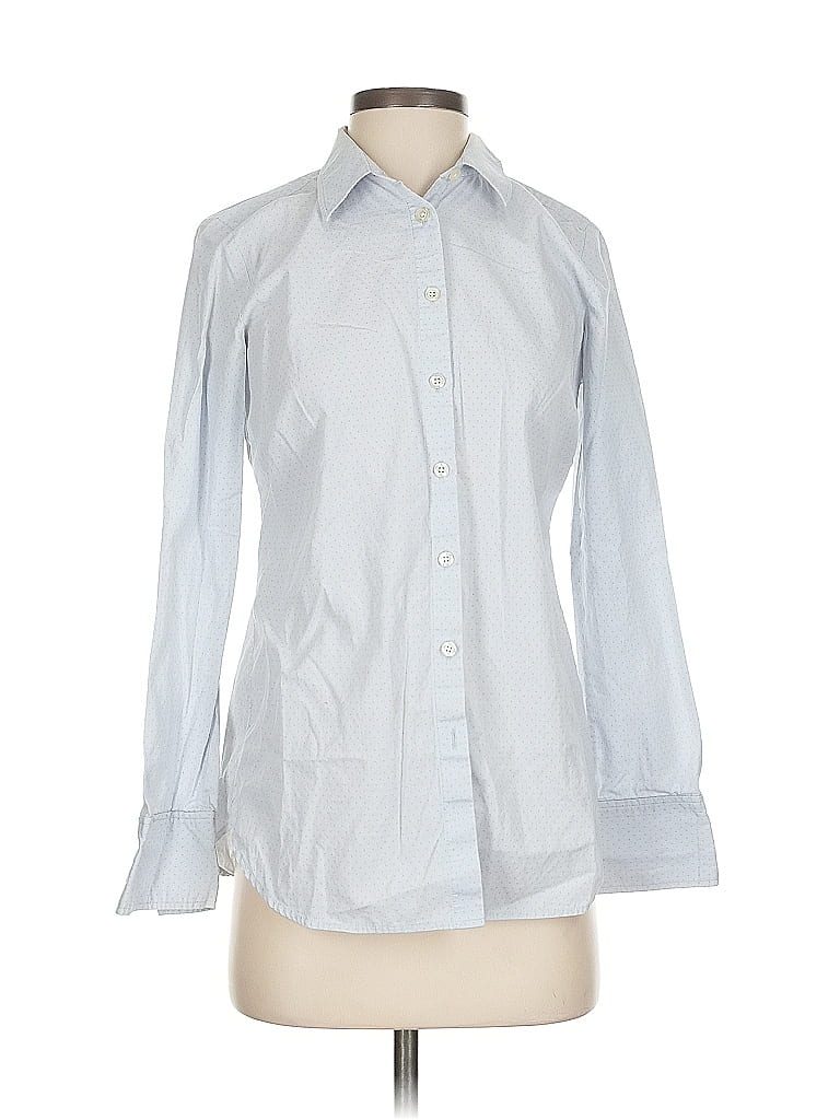 Pre-owned Ann Taylor Long Sleeve Button Down Shirt In Gray