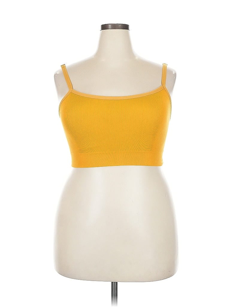 Pre-owned Aerie Tank Top Yellow Strapless Neckline Tops