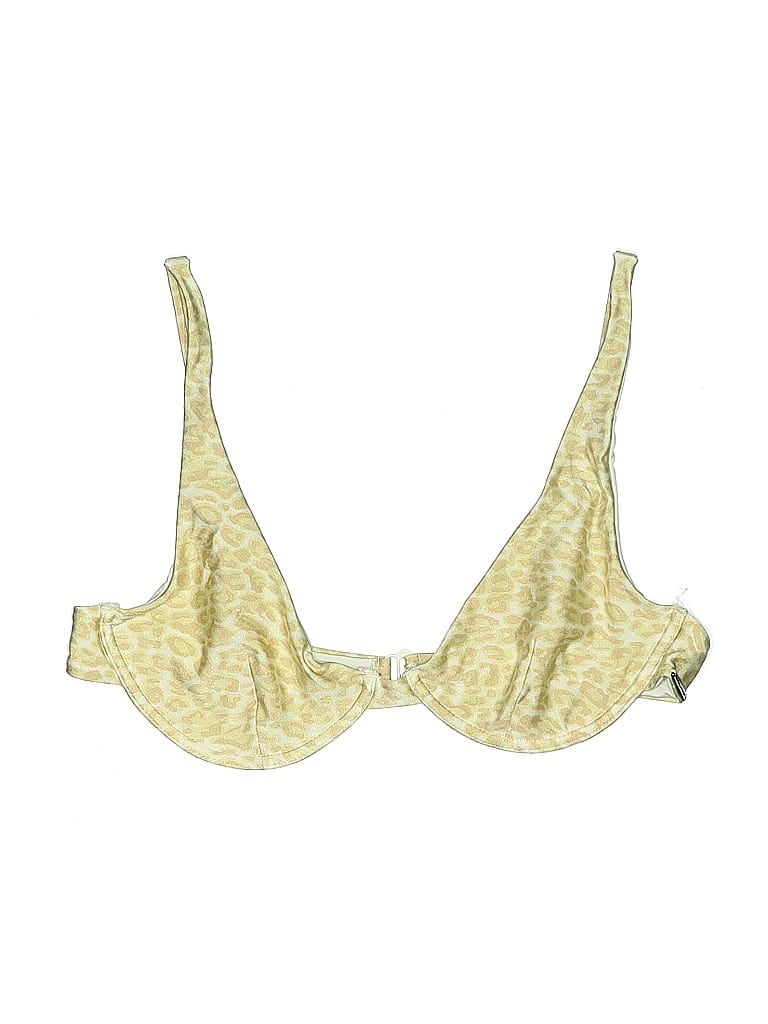 Pre-owned Kendall & Kylie Swimsuit Top Gold Swimwear