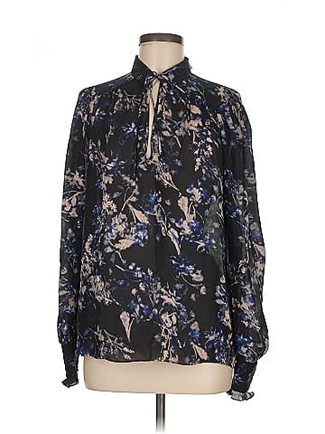 Parker Long Sleeve Silk Top (view 1)