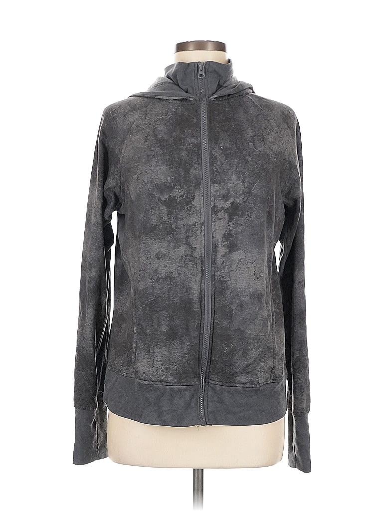 Pre-owned Danskin Zip Up Hoodie In Gray