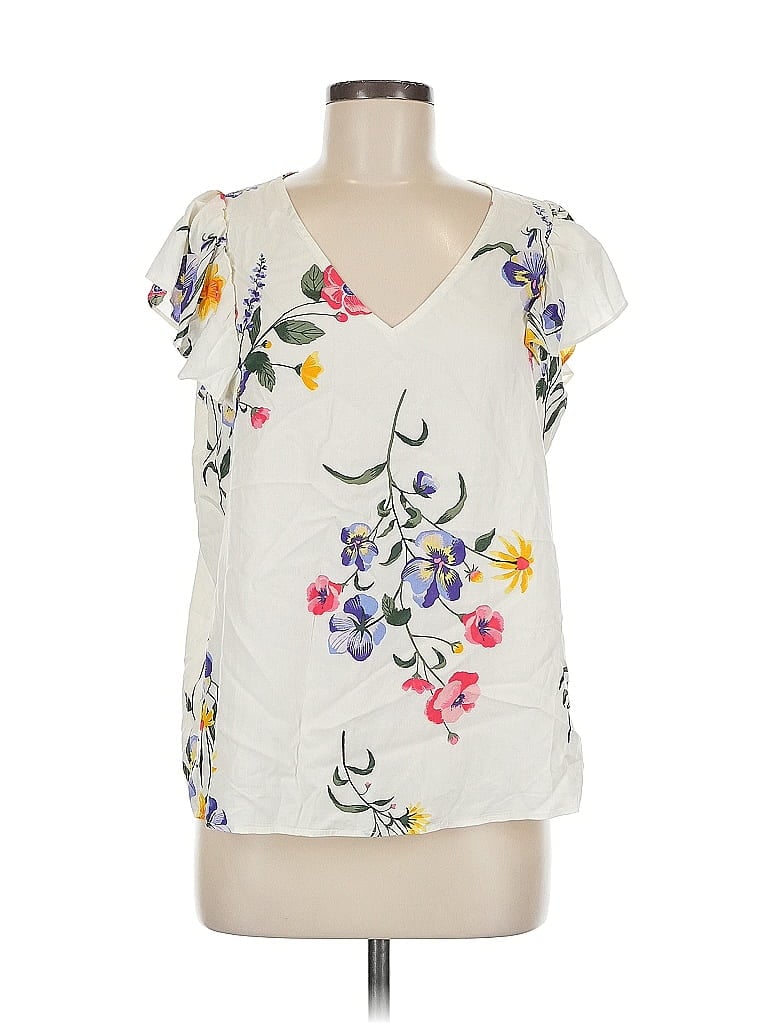 Pre-owned Old Navy Short Sleeve Blouse In White