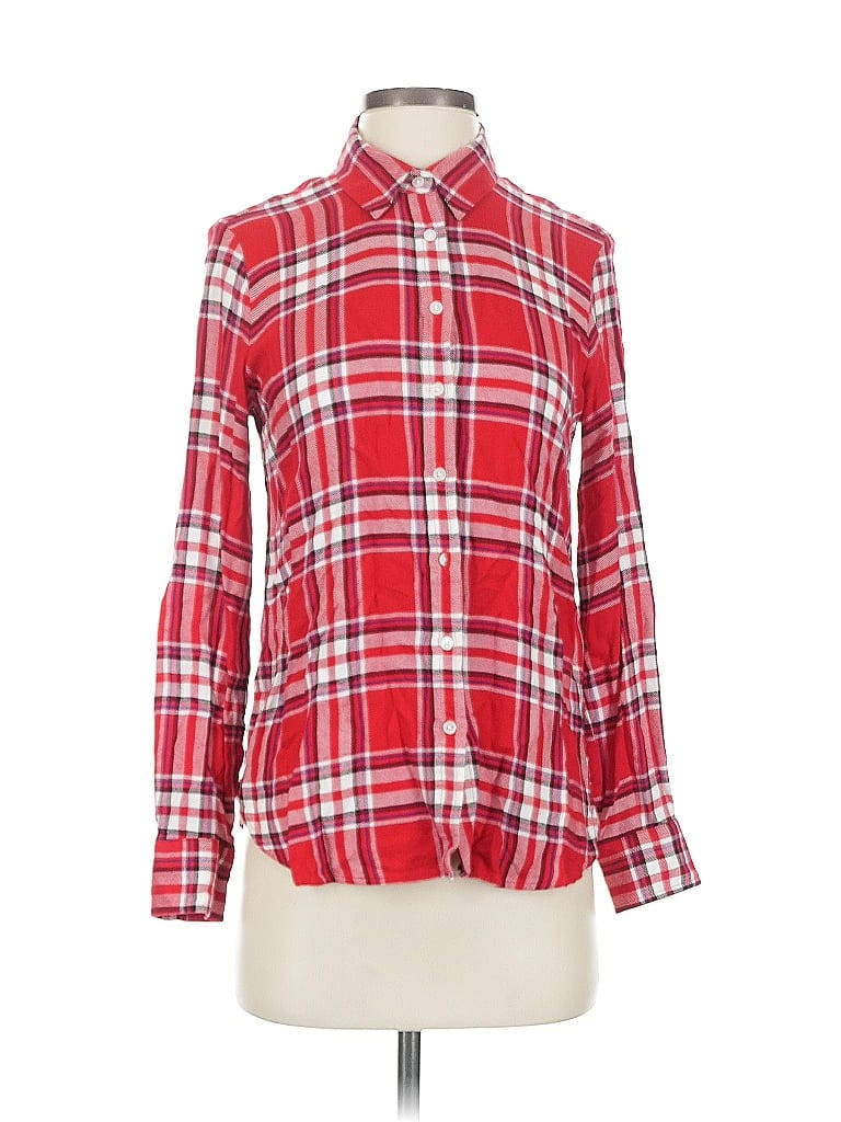 Pre-owned Banana Republic Long Sleeve Button Down Shirt In Red