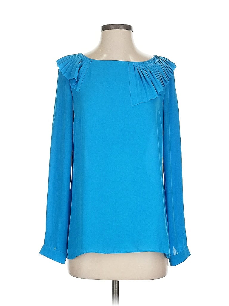 Pre-owned Banana Republic Long Sleeve Blouse In Blue
