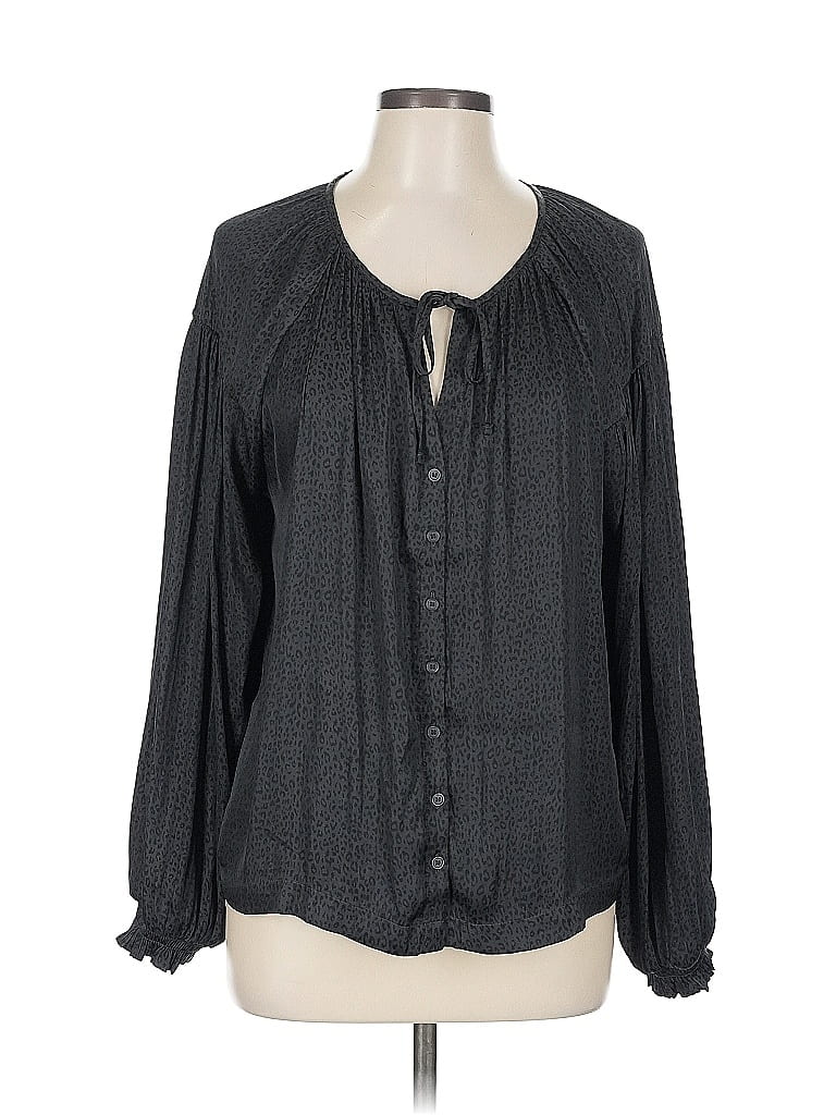 Pre-owned Gap Long Sleeve Blouse In Gray