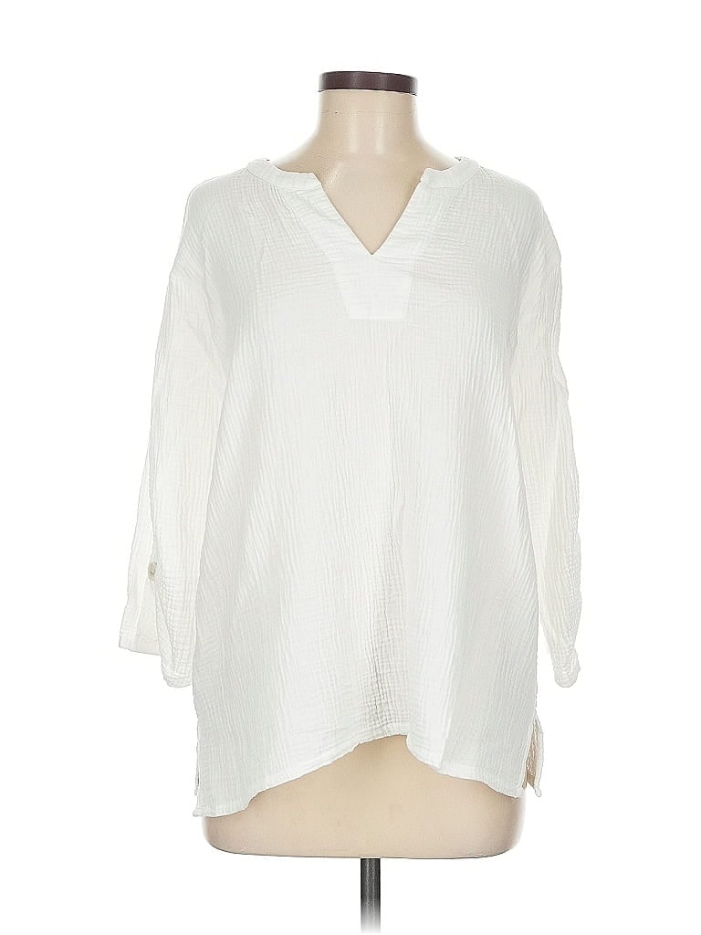 Pre-owned Chico's 3/4 Sleeve Blouse In White