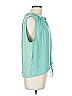 Left Coast by Dolan 100% Polyester Teal Sleeveless Blouse Size L - photo 3