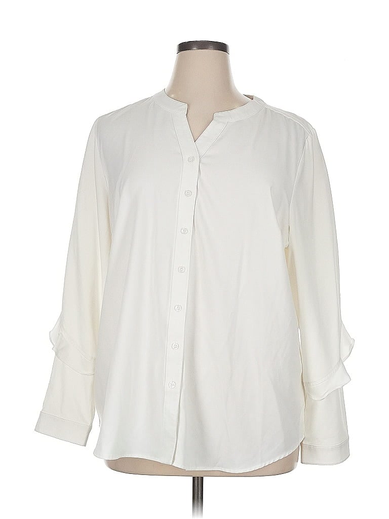 Pre-owned D&co. 3/4 Sleeve Blouse In White
