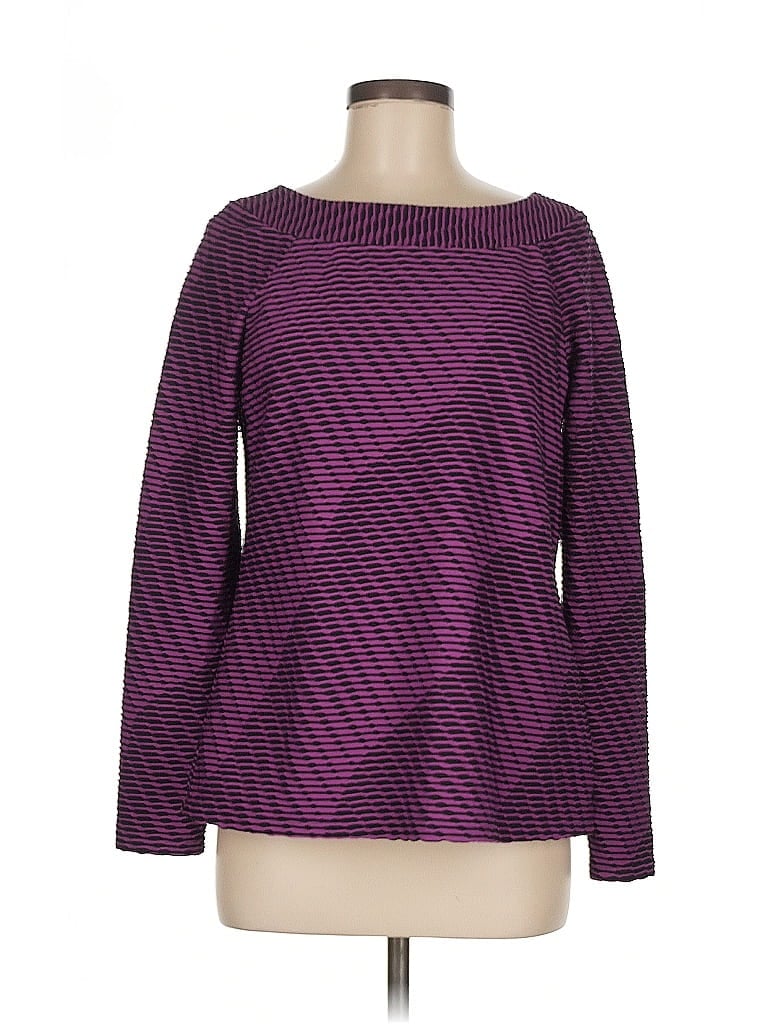 Pre-owned Dana Buchman Long Sleeve T-shirt In Purple