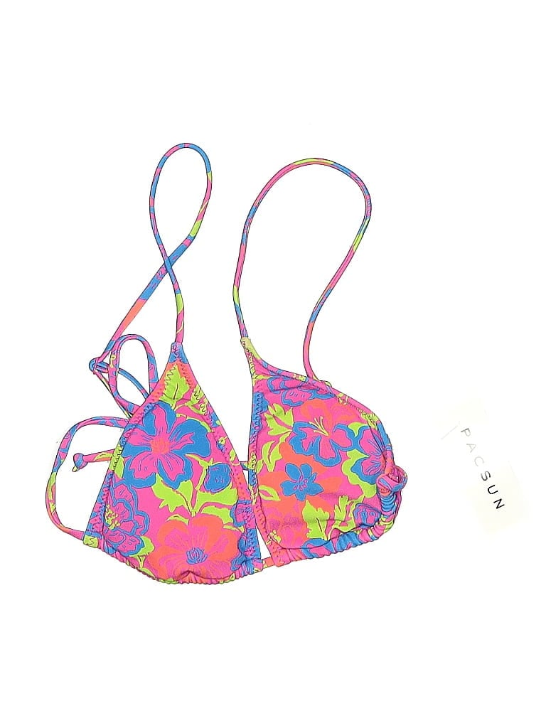Pacsun Swimsuit Top Pink Print Pattern Swimwear In Multi